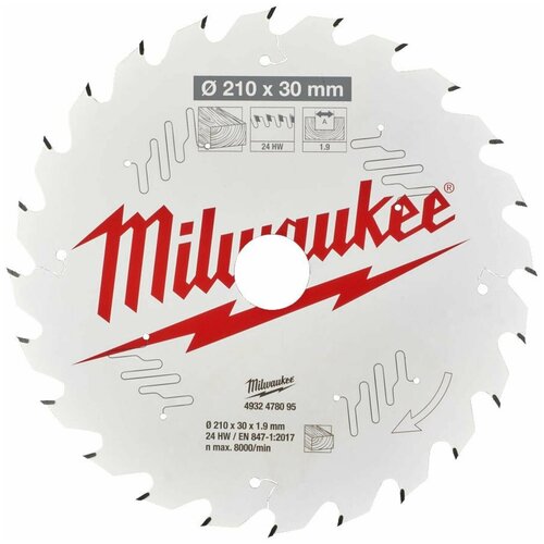 Диск пильный Milwaukee по дереву 210x30x1,9x24