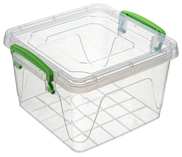 Контейнер elfplast "Fresh Box" (прозрачный, квадрат), 2,4 л 20х18х12 см 403 - фотография № 1