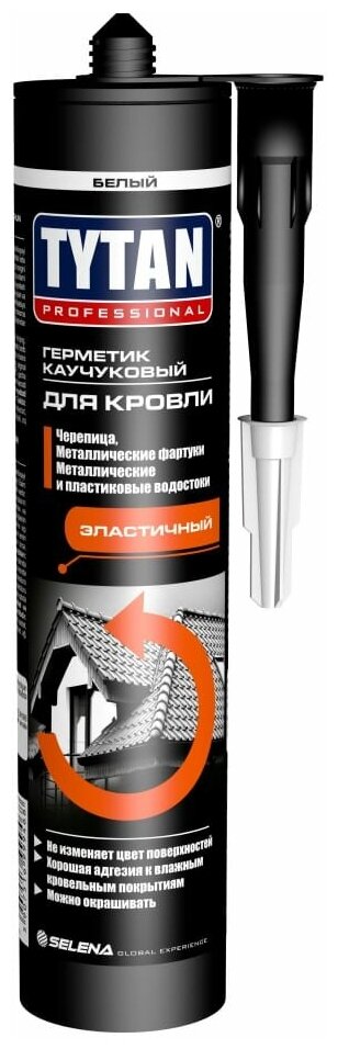 TYTAN PROFESSIONAL герметик каучуковый для кровли эластичный белый (310мл)