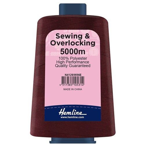 Нить универсальная Hemline для шитья и оверлока, бордовый HEMLINE 4 ( N4129/WINE/G002 )
