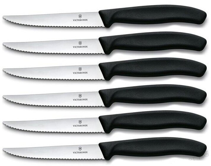 Набор ножей кухон. Victorinox Swiss Classic Steak (6.7233.6) компл:6предм. черный