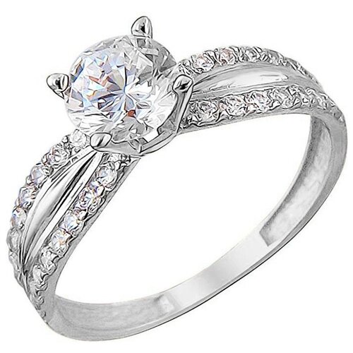 фото Эстет кольцо с 33 фианитами из белого золота 01к1210741, размер 17