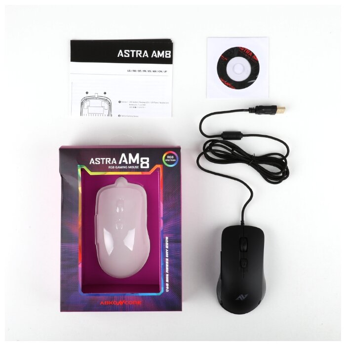 Мышь игровая Abkoncore ASTRA AM8, черная