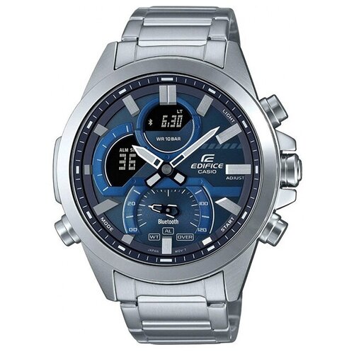 фото Наручные часы casio casio ecb-30d-2a, серебряный, синий