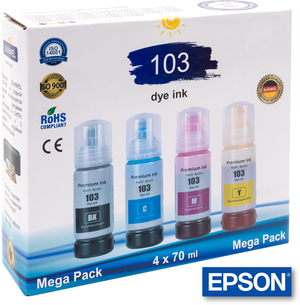Чернила краска для принтера EPSON 103/101, набор 4х70 мл