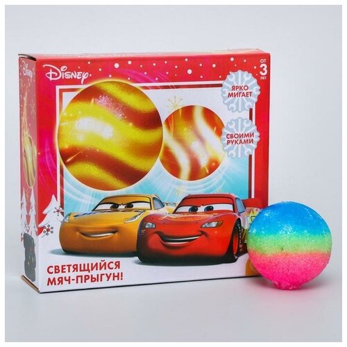 Набор для опытов 1 форма 3 цвета Прыгающий мяч светящийся Тачки 786₽