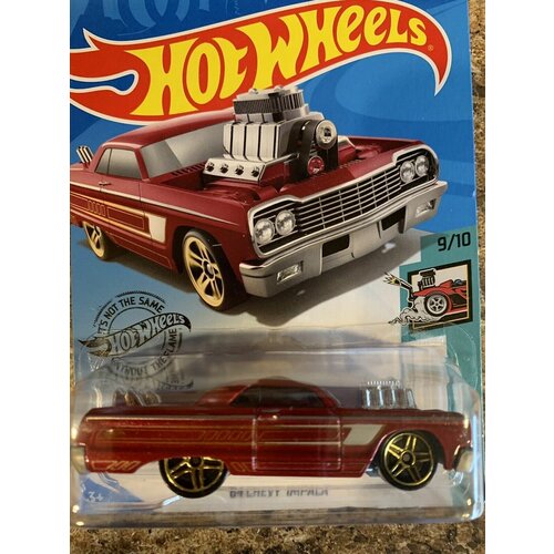 Машинка детская Hot Wheels коллекционная 64 CHEVY IMPALA hot wheels 64 chevy impala шевроле импала 58 250 tooned series 9 10 mattel ghd48 2020