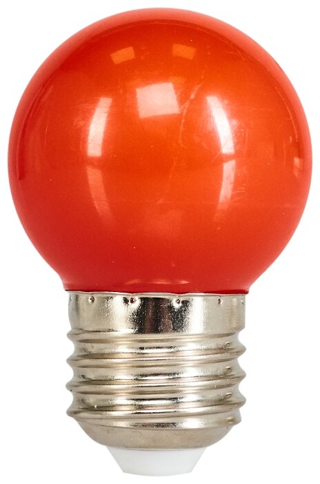 Лампа светодиодная Volpe E27 220 В 1 Вт шар матовый 80 лм красный свет 82422142