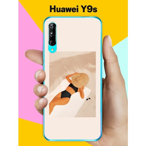 Силиконовый чехол на Huawei Y9s Девушка на пляже / для Хуавей У9с