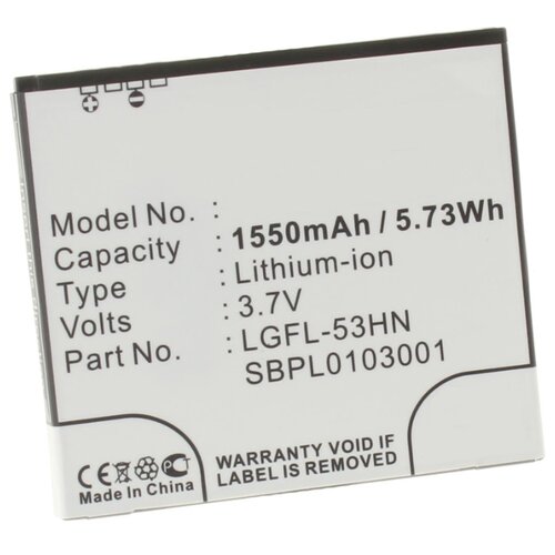 фото Аккумулятор ibatt ib-u1-m339 1550mah для lg p920, optimus 3d, doubleplay, p925, p920 optimus 3d, thrill 4g, p925 thrill 4g, c729, g2x,