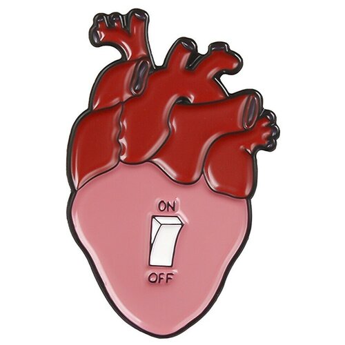 Значок Bag&You металлический "Сердце с выключателем"