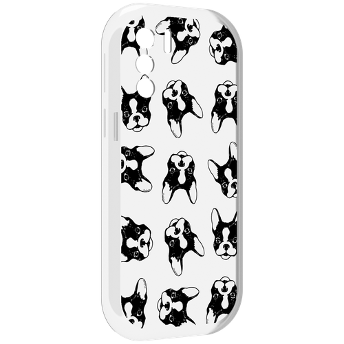 Чехол MyPads черно белые собачки для UleFone Note 13P задняя-панель-накладка-бампер