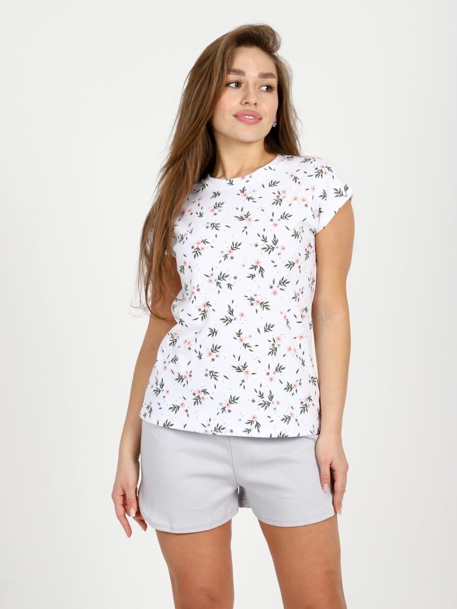 Пижама женская с шортами хлопок с футболкой для девочки дома - фотография № 7