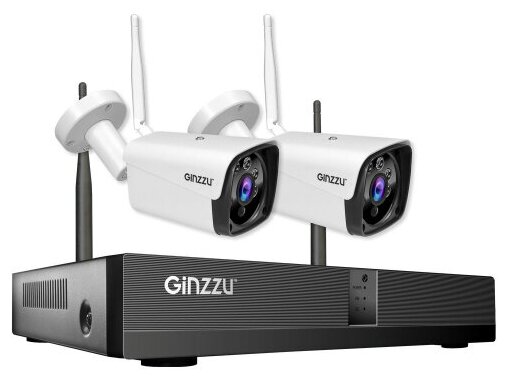 WiFi Комплект Видеонаблюдения Ginzzu HK-4203W,4ch, 5Mp, HDMI, 2улич кам 5.0Mp, IR30м