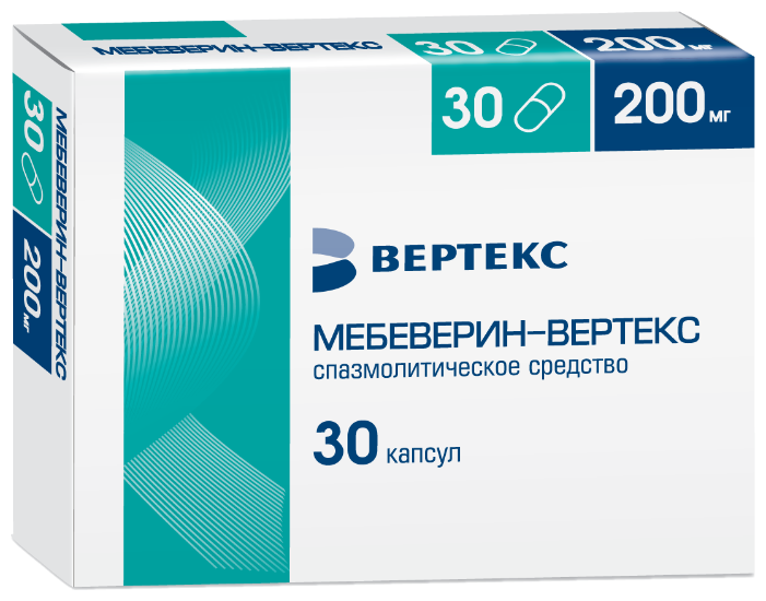 Мебеверин-Вертекс капс. пролонг. действ. 200 мг №30
