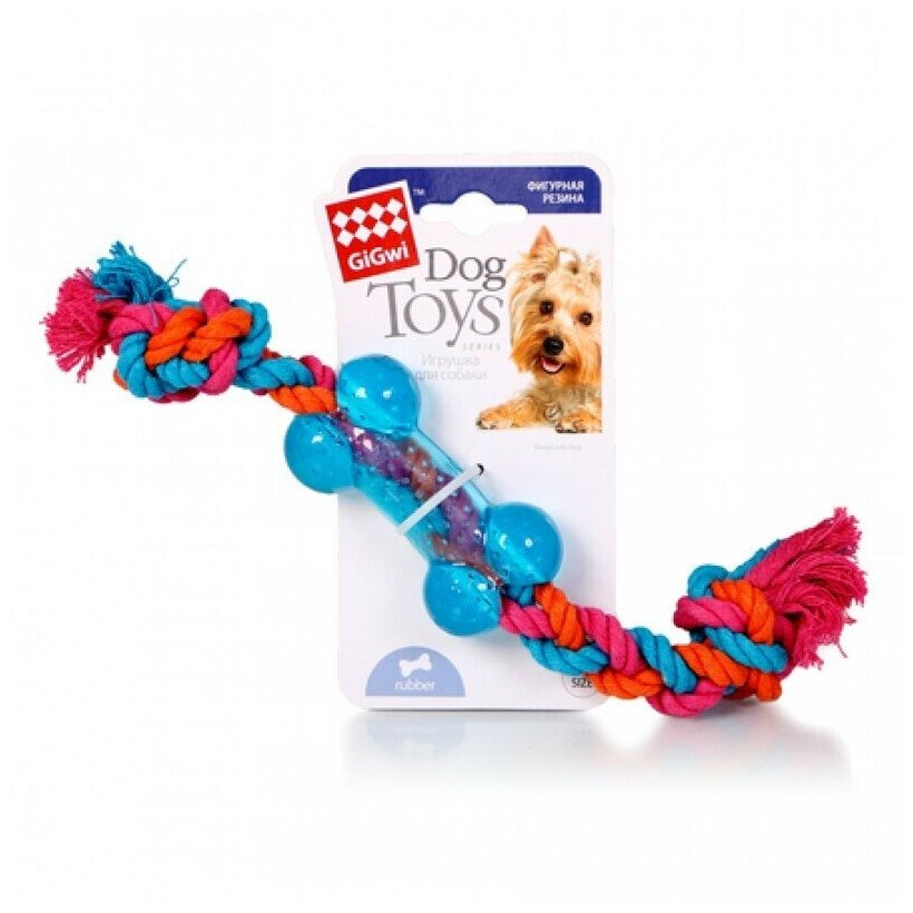 Игрушка для собак Dog Toys косточка на веревке 26 СМ - фотография № 11