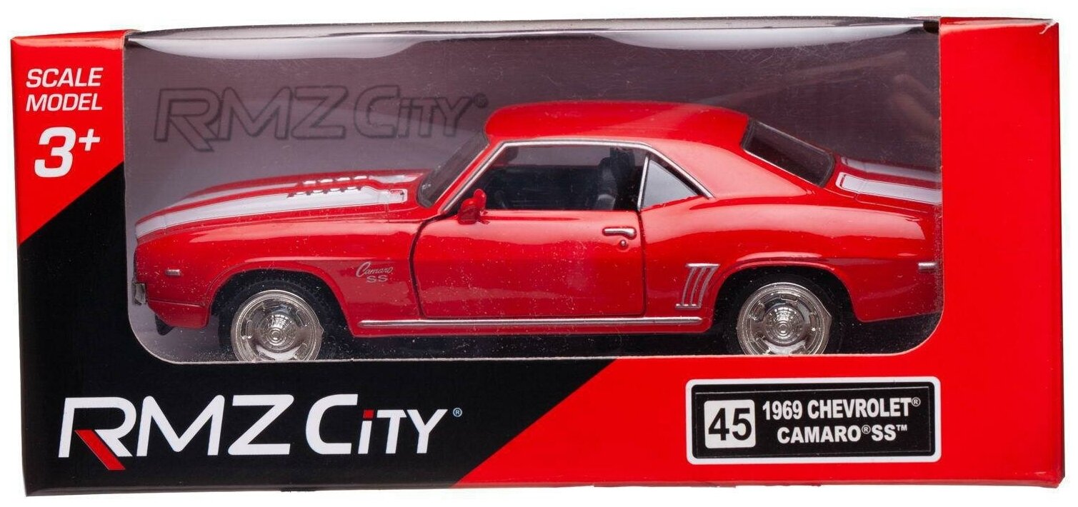 Машина металлическая RMZ City 1:32 Chevrolet Camaro 1969, красный цвет, двери открываются - фотография № 3