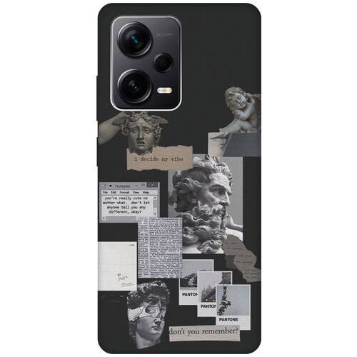 Матовый чехол Antic Stickers для Xiaomi Redmi Note 12 Pro / Note 12 Pro+ / Note 12 Explorer Edition с 3D эффектом черный матовый чехол beatles stickers для xiaomi redmi note 12 pro note 12 pro note 12 explorer edition с 3d эффектом черный