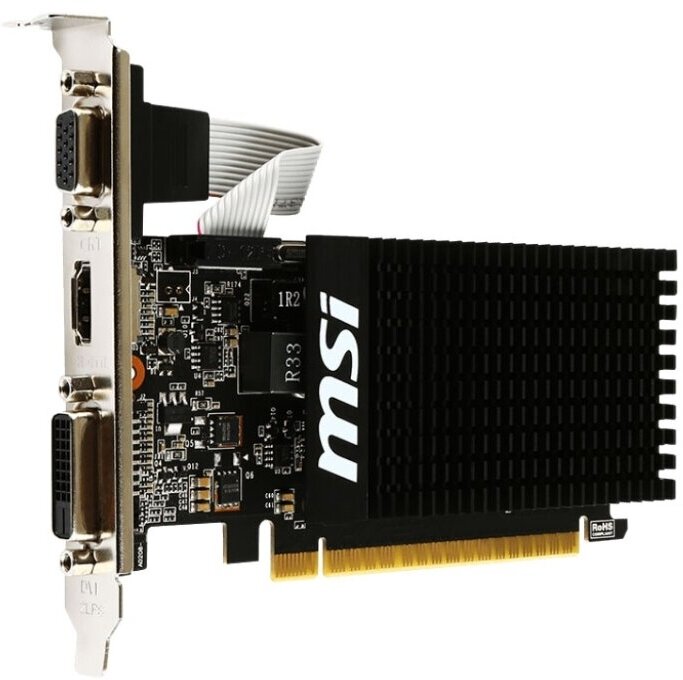 Видеокарта MSI GeForce GT 710 954Mhz PCI-E 2.0 2048Mb 1600Mhz 64 bit DVI HDMI HDCP Silent