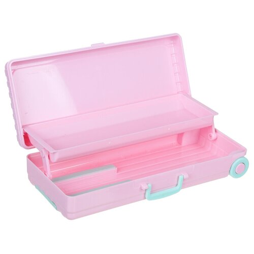 Пенал жесткий в форме чемодана, 20,6х8,5х4,2 см, два отделения