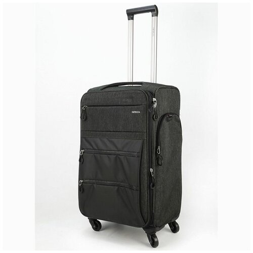 Чемодан Impreza, 75 л, размер M+, серый чемодан impreza 89 л размер m серый