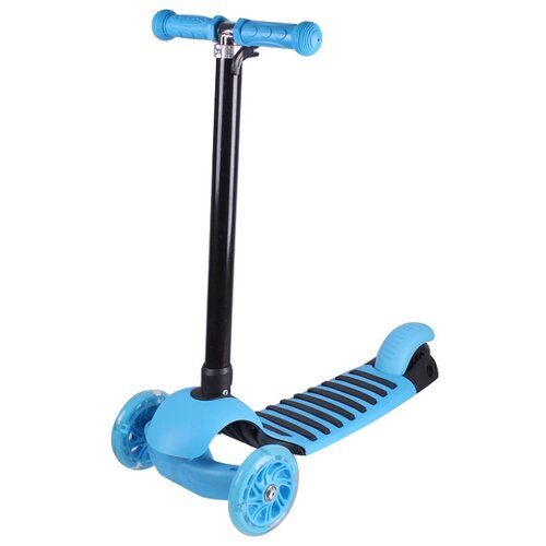 фото Самокат трёхколёсный голубой scooter