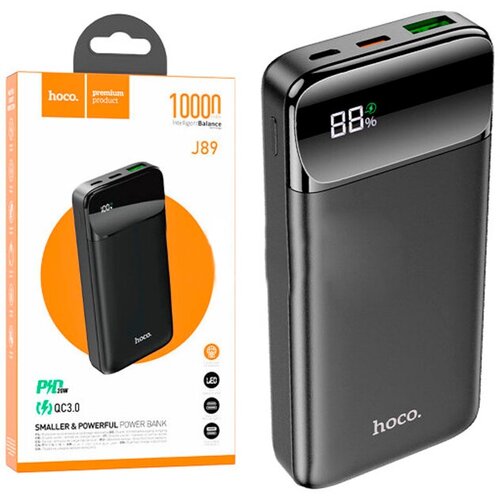 Внешний аккумулятор Power Bank Hoco J89 для 10000mAh 20W QC30 PD MicroUSB Type-C черный 212000₽