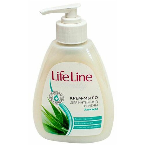 Крем-мыло жидкое LIFE LINE 280г Интимное Алоэ