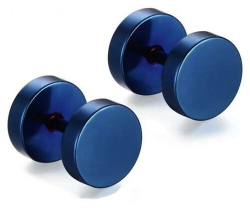Серьги пусеты Spikes, металл, размер/диаметр 10 мм, синий