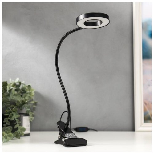 фото Лампа настольная risalux led, usb, черный, 11*9*53 см