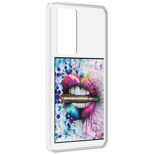 Чехол MyPads разноцветные губы с пулей для Realme GT Master Explorer Edition задняя-панель-накладка-бампер