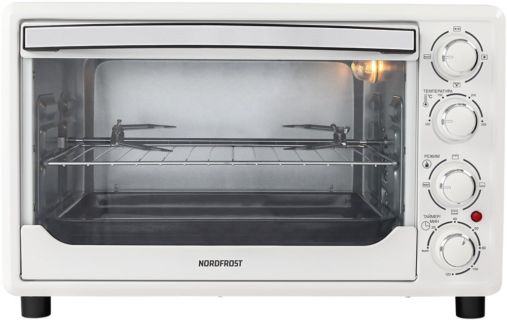 Мини-печь NORDFROST RC 350 W , настольная духовка, 1600 Вт, 35л, конвекция, гриль, таймер до 120 минут, 3 режима нагрева,белый - фотография № 5