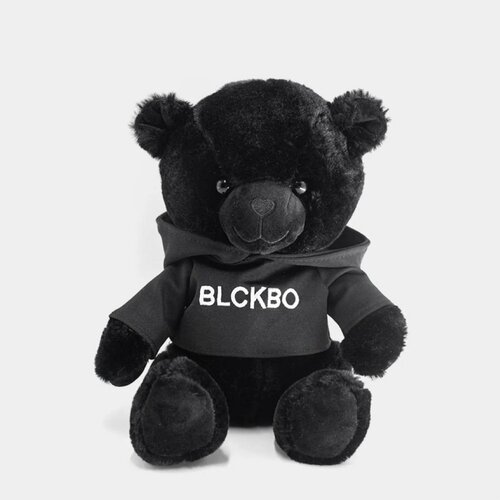 Черный плюшевый мишка BLCKBO, медвежонок в худи, медведь Блэкбо, черный медведь- 35 см