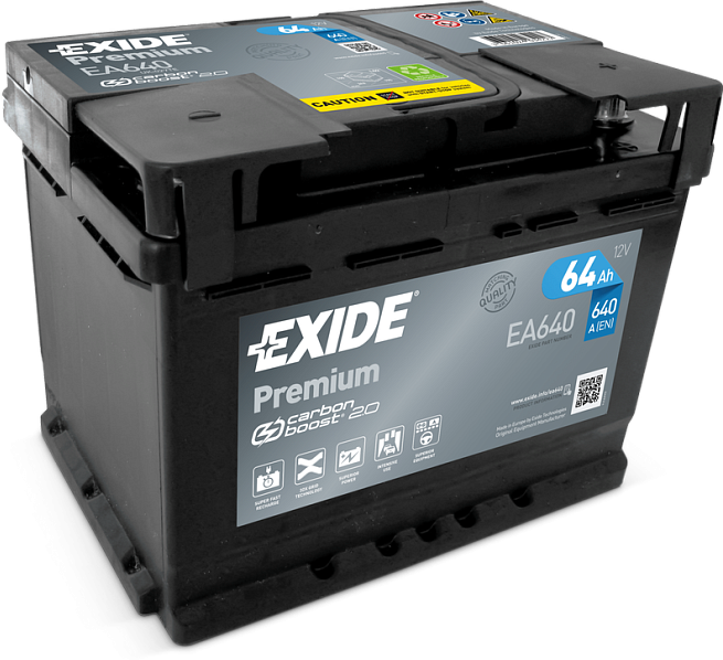 Аккумулятор автомобильный Exide Premium EA 640 6СТ-64 обр. 242x175x190