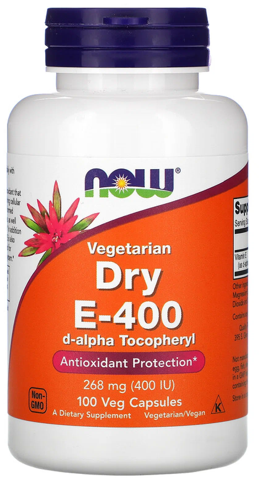 Капсулы NOW Vegetarian dry E-400