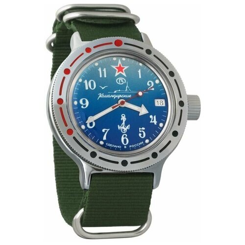 фото Часы мужские механические восток амфибия 420289 с автоподзаводом (нейлон зеленый)