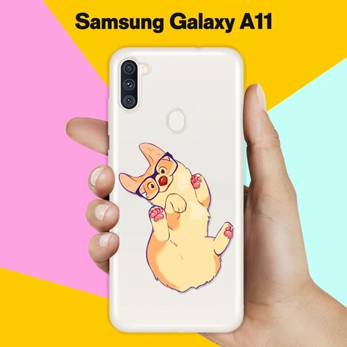 Силиконовый чехол Корги в очках на Samsung Galaxy A11 силиконовый чехол корги в очках на samsung galaxy a50s