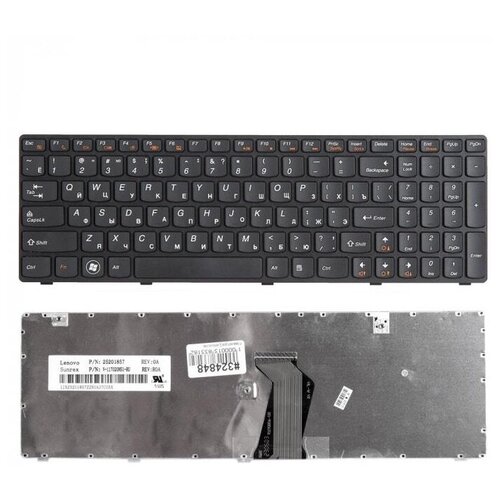 Keyboard Клавиатура для ноутбука Lenovo IdeaPad G580 G585 Z580 Z580A Z585 Z780 черная с рамкой гор Enter ZeepDeep 773₽