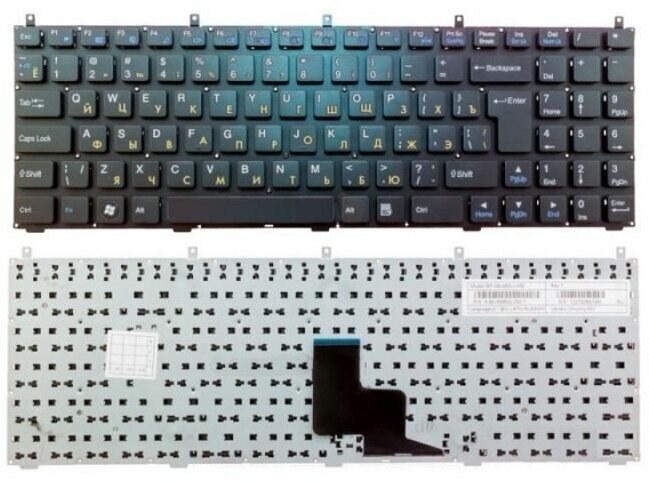 Клавиатура для ноутбука DNS 0123975, C4500, Clevo W765, MP-08J46SU-430 черная, с рамкой