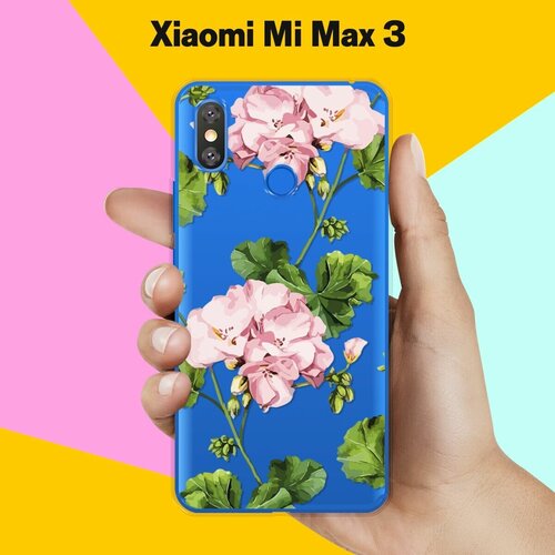 Силиконовый чехол на Xiaomi Mi Max 3 Пионы / для Сяоми Ми Макс 3 силиконовый чехол на xiaomi mi max 3 сяоми ми макс 3 черно золотая клубника