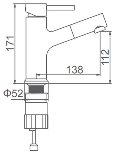 Смеситель для раковины Ledeme L1055B-25 - фото №3