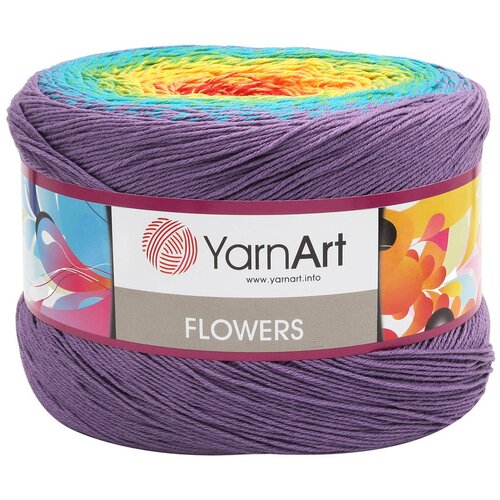 фото Пряжа yarnart flowers, 55 % хлопок, 45 % акрил, 250 г, 1000 м, 2 шт., 277 1000 м