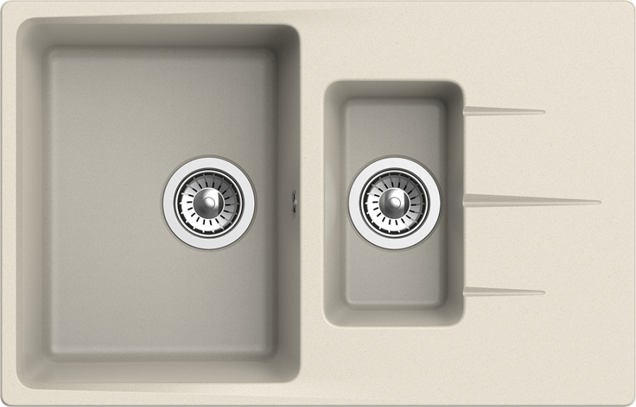 Мойка EWIGSTEIN Gerd 60 KF (бежевый) 1,5 чаши+крыло 780*500мм - фотография № 5