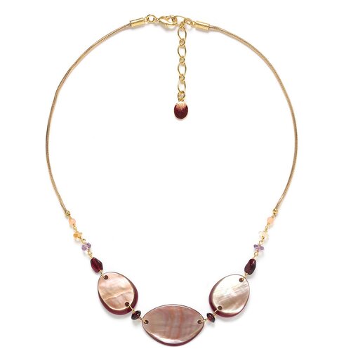 Колье Nature Bijoux, Grenadine, аметист, гранат, цитрин,нефрит,перламутр, NB23.1-15-42631 бордовый