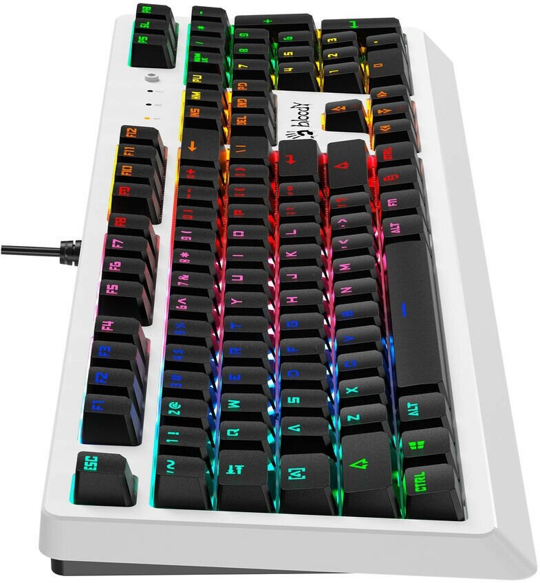 Клавиатура A4TECH Bloody B810RC, USB, белый + черный [b810rc ( white )] - фото №4
