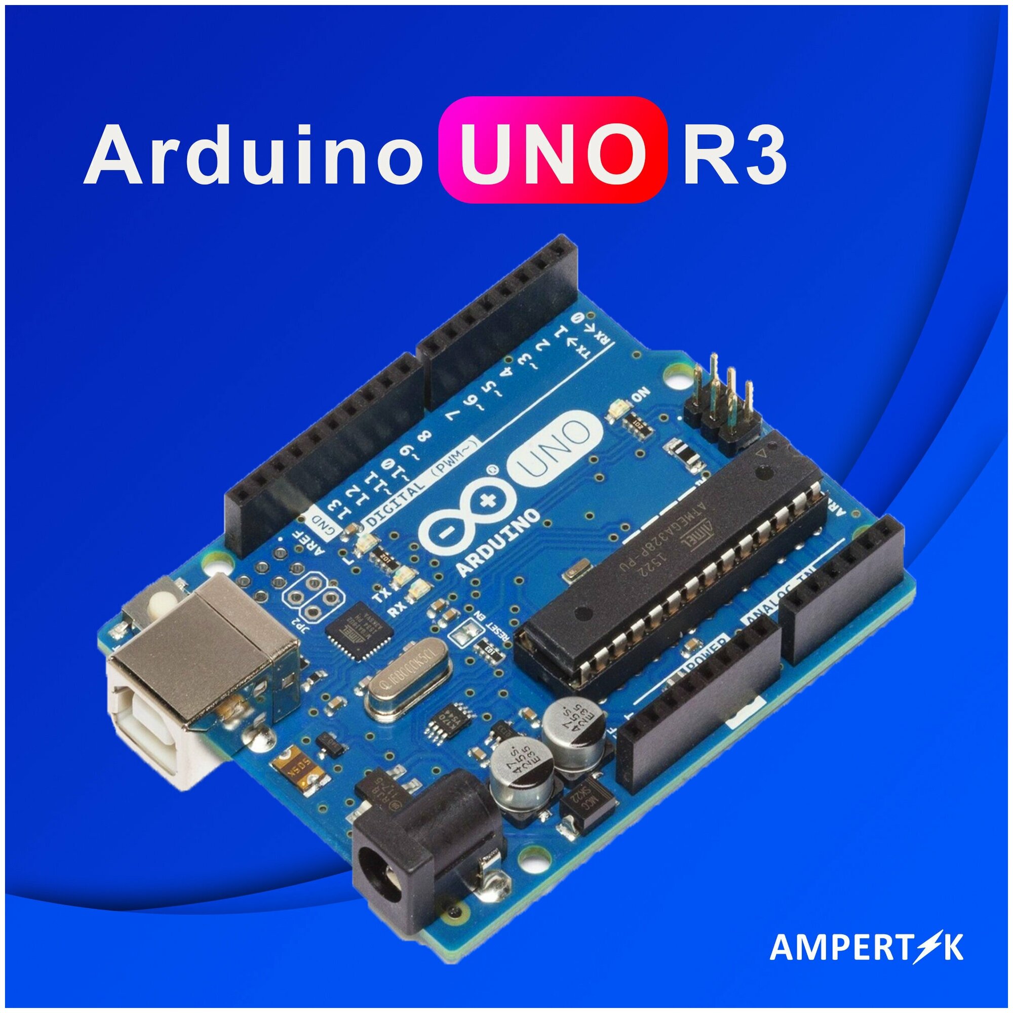 Контроллер Ampertok Arduino Uno R3 - 1 шт. / ардуино