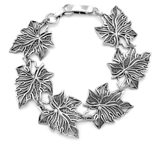 Браслет женский серебряный на руку 925 пробы, ювелирное украшение Осень, широкий, литой, этнический, гибкий, большой браслет на запястье. Юмила