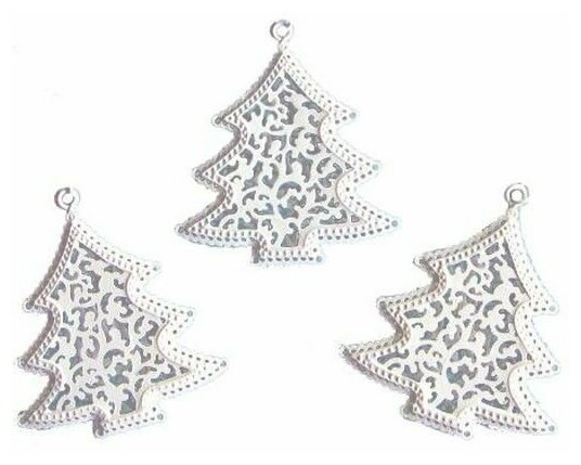 Ёлочная игрушка металл, белая, 8 см, Breitner — фото 1