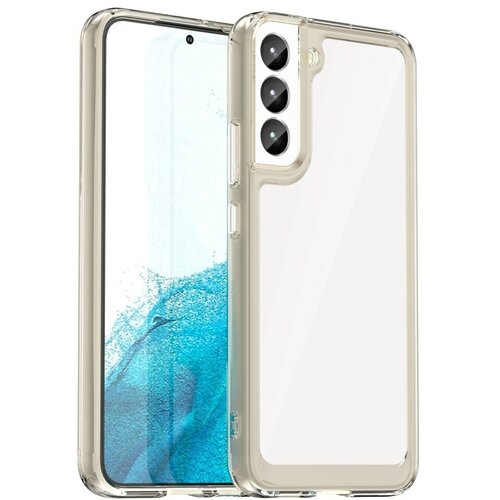 накладка силиконовая silicone cover для samsung galaxy s23 plus s916 сиреневая Накладка пластиковая для Samsung Galaxy S23 Plus S916 с силиконовой окантовкой серая