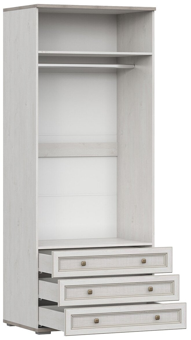 Распашной шкаф СВ-Мебель Александрия Сосна Санторини светлая Глубина 604 мм Без зеркала - фотография № 2